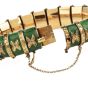 Vintage Snake Green Paillonne Enamel 18k Gold Bracelet 