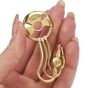Vintage Gucci Italy 18K Gold Designer Three Hook Key Holder