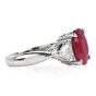 Estate GIA 4.09cts Ruby Diamond Platinum Three Stone cocktail Ring
