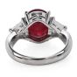 Estate GIA 4.09cts Ruby Diamond Platinum Three Stone cocktail Ring