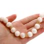 Estate Natural Angel Hair Coral 14.5mm Bead Gold Necklace