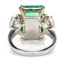  GIA Emerald Diamond 3 Stone Platinum Engagement Cocktail Ring