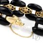 Estate Diamond Onyx 18K Gold Panther-Link Bracelet-Dover Jewelry