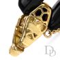 Estate Diamond Onyx 18K Gold Panther-Link Bracelet-Dover Jewelry