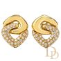 Estate Diamond 18K Dangle Omega Clip Earrings