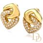 Estate Diamond 18K Dangle Omega Clip Earrings
