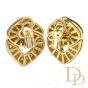 Estate Diamond 18K Dangle Omega Clip Earrings