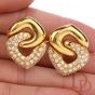 Estate Diamond 18K Dangle Omega Clip Earrings