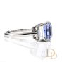 Estate Natural Ceylon Sapphire Diamond Platinum 3 Stone Engagement Ring