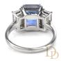 Estate Natural Ceylon Sapphire Diamond Platinum 3 Stone Engagement Ring