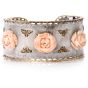 Mario Buccellati Coral Rose Silver 18K Wide Cuff Bracelet