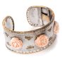 Mario Buccellati Coral Rose Silver 18K Wide Cuff Bracelet