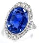 GIA Natural No Heat Sri Lanka Sapphire Diamond Platinum Ring