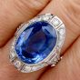 GIA Natural No Heat Sri Lanka Sapphire Diamond Platinum Ring