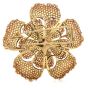Large Yellow Golden Orange Sapphire 18k yellow Gold Flower Pin