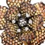 Large Yellow Golden Orange Sapphire 18k yellow Gold Flower Pin