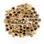 Vintage Lapis Persian Turquoise 18k Yellow Gold Nugget Brooch Pin