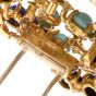Vintage Lapis Persian Turquoise 18k Yellow Gold Nugget Brooch Pin