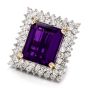 Estate Amethyst and Diamond 14K Pendant/Cocktail Ring