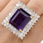 Estate Amethyst and Diamond 14K Pendant/Cocktail Ring