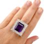 Estate Amethyst and Diamond 14K Pendant/Cocktail Ring