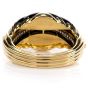 Estate Diamond Onyx 18K Gold Large Wide Bangle Bracelet