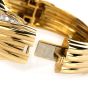Estate Diamond Onyx 18K Gold Large Wide Bangle Bracelet
