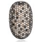 Estate Black & White Diamond 18K Gold Cluster Cocktail Ring