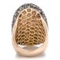 Estate Black & White Diamond 18K Gold Cluster Cocktail Ring
