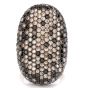 Estate Black & White Diamond 18K Gold Cluster Cocktail Ring
