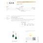 Certified GIA Pear Emerald Diamond 18 Karats Gold Dangle Drop Earrings
