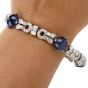 GIA Diamond Burma Sapphire Platinum Bracelet Necklace Set-Dover Jewelry