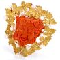 Buccellati Vintage Bacchus Roman God Natural Coral Akoya Pearl 18K Brooch Pendant