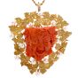 Buccellati Vintage Bacchus Roman God Natural Coral Akoya Pearl 18K Brooch Pendant