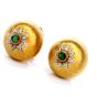 Buccellati 18k Yellow Gold Emerald Dome Shape Button Earrings