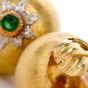 Buccellati 18K Yellow Gold Emerald Dome Shape Button Earrings