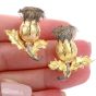 Buccellati Vintage Thistle Flower 18K Gold & Silver Clip Back Earrings