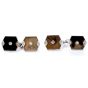 Vintage Diamond Onyx Brown Quartz Tuxedo Cufflink Button Set
