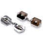 Vintage Diamond Onyx Brown Quartz Tuxedo Cufflink Button Set
