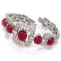 GIA Ruby Diamond 18K Gold Oval Cabochon Bracelet