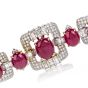 GIA Ruby Diamond 18K Gold Oval Cabochon Bracelet