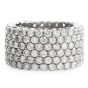 Wide 6 Row Diamond Eternity Band Ring Size 7.5
