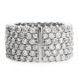 Wide 6 Row Diamond Eternity Band Ring Size 7.5