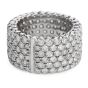Wide 6 Row Diamond Eternity Band Ring Size 7.5