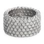 Wide 6 Row Diamond Eternity Band Ring Size 7.5