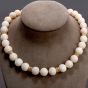 Estate Natural Angel Hair Coral 14.5mm Bead Gold Necklace