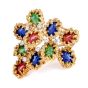 Vintage 1.20cttw Diamond 18k Gold Encrusted Enamel Brooch Pin l Dover Jewelry