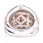 Estate Diamond Pink Coral 18K Gold Inlay Cocktail Ring
