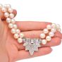 Vintage Double Strand Pearl Diamond Platinum Necklace