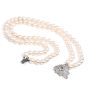 Vintage Double Strand Pearl Diamond Platinum Necklace